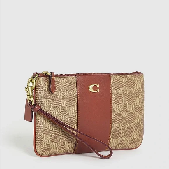 Signature Brown Wristlet by Coach - Picture 3 of 9